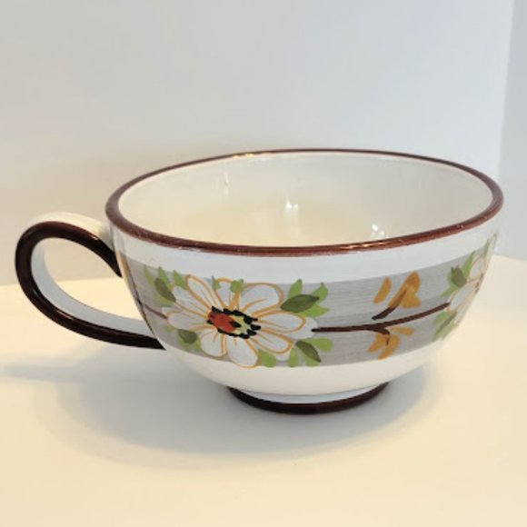 OVERSIZED HAND PAINTED COFFEE MUG SOUP BOWL MADE IN ITALY - Picture 1 of 7